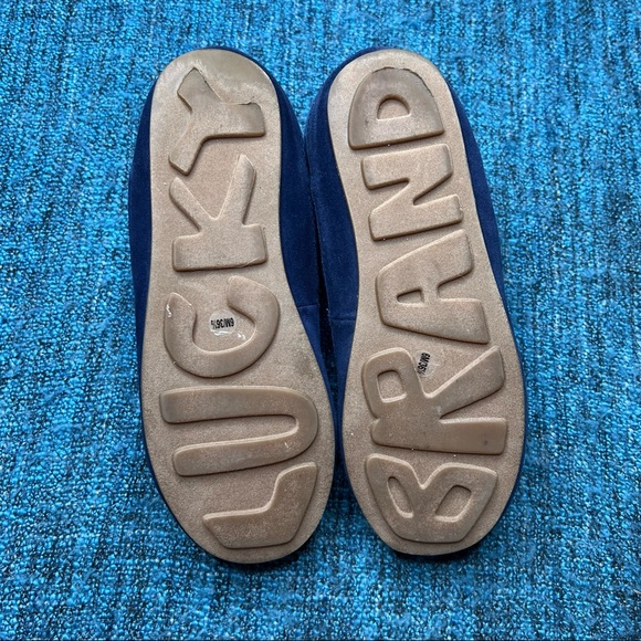 Lucky Brand Kozey 2 Faux Fur Lucky Rainbow Slippers in Blue - Picture 7 of 8